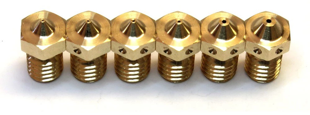 Brass 3D Extruder Upgrade Wear Resistant MK8 Nozzles